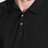 Short sleeve polo shirt in black cotton