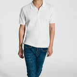 Short sleeve polo shirt in milky cotton