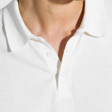 Short sleeve polo shirt in milky cotton
