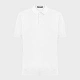 Short sleeve polo shirt in milky cotton