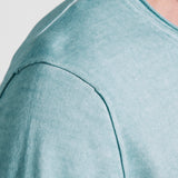 Fast dye short sleeve crew neck in light blue cotton