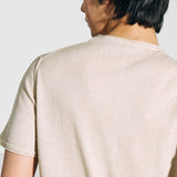 Fast dye short sleeve crew neck in beige cotton