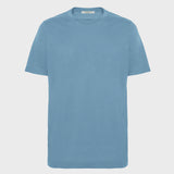 T-shirt cotone con rinforzo sulle spalle azzurro