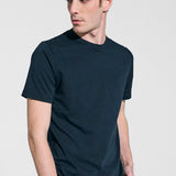 T-shirt cotone con rinforzo sulle spalle blu scuro