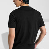 Cotton T-shirt with black shoulder reinforcement