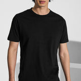 T-shirt cotone con rinforzo sulle spalle nero