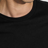 Cotton T-shirt with black shoulder reinforcement
