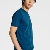 T-shirt cotone con rinforzo sulle spalle blu chiaro