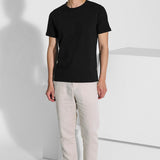 Black roll neck cotton t-shirt