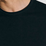 Black roll neck cotton t-shirt