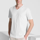 White V-neck cotton t-shirt