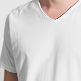 White V-neck cotton t-shirt