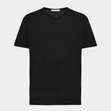 Black V-neck cotton t-shirt