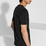 Black V-neck cotton t-shirt
