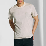 Beige aged dye T-shirt with pocket