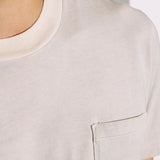 T-shirt con taschino tintura invecchiata beige