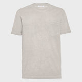 T-shirt con taschino tintura invecchiata beige