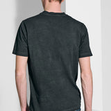 Aged lead dye T-shirt with pocket