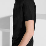 Black heavy jersey cotton T-shirt
