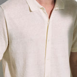 Short sleeve shirt in milky linen