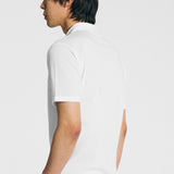 White micropiquet polo shirt
