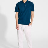 Light blue micropiquet polo shirt