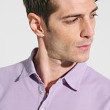 Lilac micropiquet polo shirt