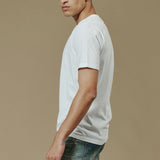 Cotton T-shirt with shoulder reinforcement - White