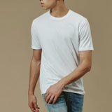 Cotton T-shirt with shoulder reinforcement - White