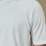 Cotton T-shirt with shoulder reinforcement - White