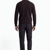 Wool Cardigan with External Seams - Black