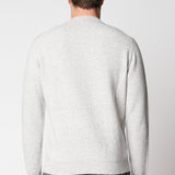 Girocollo grigio jacquard bicolore in lana e cashmere fin.12