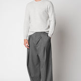 Girocollo grigio jacquard bicolore in lana e cashmere fin.12
