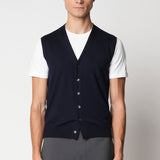 Gilet rasato in lana merino extrafine fin.14