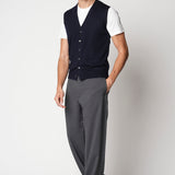 Gilet rasato in lana merino extrafine fin.14