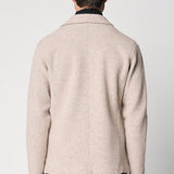Blazer beige in tessuto velour