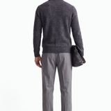 Maglia girocollo uomo con taschino in alpaca e lana merino