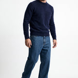 Maglia girocollo uomo con taschino in alpaca e lana merino