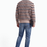 Maglia Girocollo Uomo a Righe in Misto Lana e Alpaca
