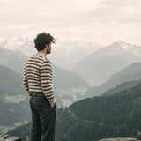 Maglia Girocollo Uomo a Righe in Misto Lana e Alpaca