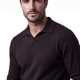Wool Cardigan with External Seams - Black