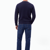 Girocollo in Lana e Cashmere con Toppe in punto Riso Finezza 7