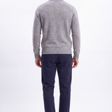 Girocollo in Lana e Cashmere con Toppe in punto Riso Finezza 7