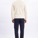 Girocollo in Lana e Cashmere con Toppe in punto Riso Finezza 7