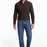 Lupetto Mezza Zip in Lana e Cashmere con Toppe in punto Riso Finezza 7