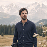 Cardigan glatt gestrickt aus extrafeiner Merinowolle, Feinheit 14