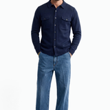 Camicia Uomo in maglia con Tasche in misto Cotone, Lana e Cashmere – fin.7