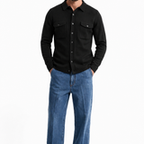 Camicia Uomo in maglia con Tasche in misto Cotone, Lana e Cashmere – fin.7
