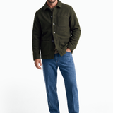 Overshirt Uomo in Tessuto Velour Misto Lana con Tasconi