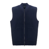 Gilet Smanicato Uomo Long Zip in Tessuto Velour Misto Lana